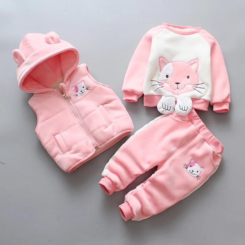 High Quality Children Clothing Girls Pro Grade Winter 3-piece Set Wholesale Cheap Child Clothes For Kids