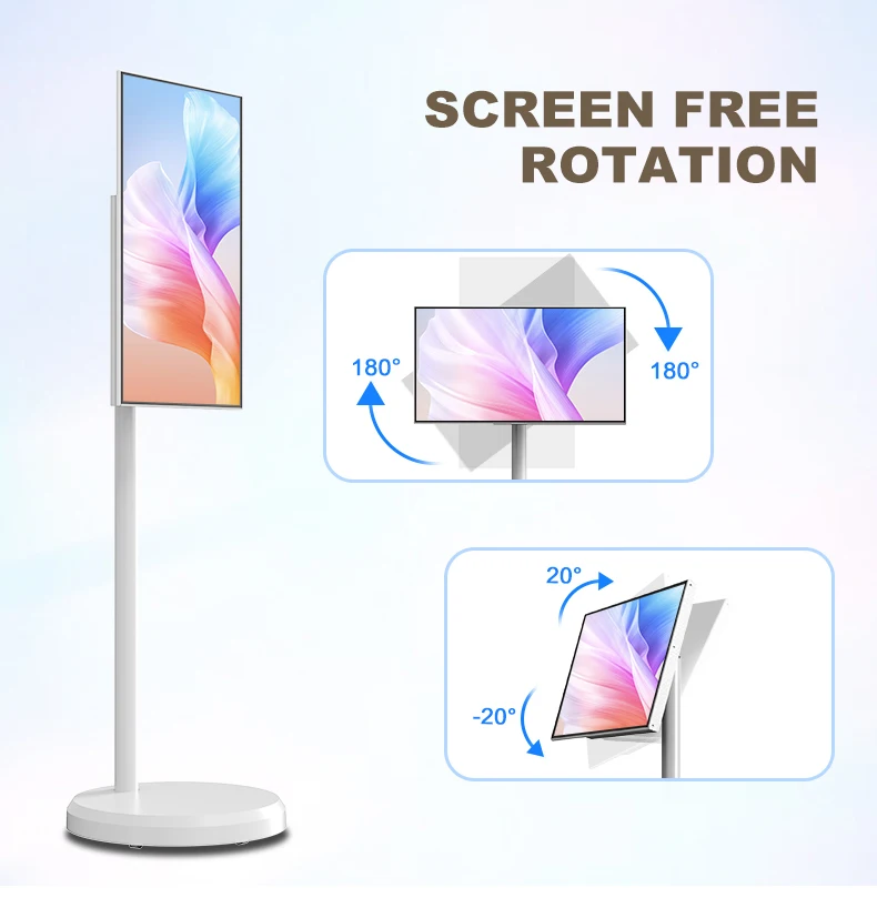 High Quality 21.5 Inch Touch Monitor Full Hd Portable Tv With Battery Interactive Flat Screen Tv Outdoor Mobile Tv Smart