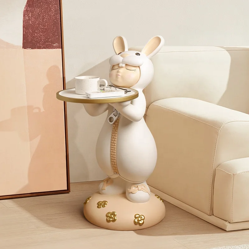 Wholesale cute cartoon exquisite high-end small white rabbit floor storage storage home accessories