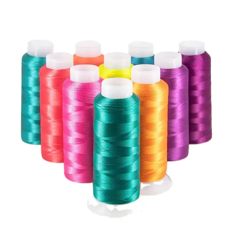 100% Trilobal Polyester Embroidery Thread Rayon Embroidery Thread Silk Sewing Thread