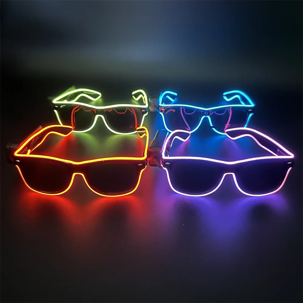 Halloween Luminous Sunglasses Night Light Glasses 2024 Novelty Technology Wireless