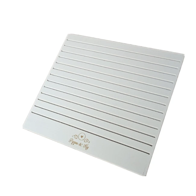 Retail White Wood Earring Organizer Rack Jewelry Card Tabletop Display Stand with Custom Made Slots for Retail Shop