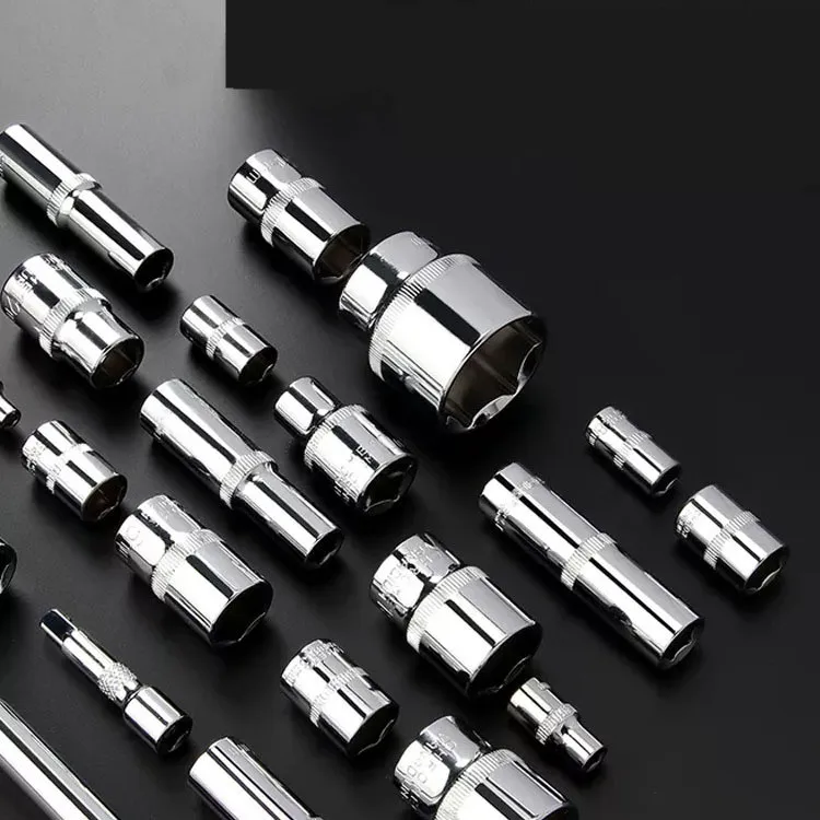 12pcs auto repair tool kit 1/4 3/8/ 1/2 fast ratchet wrench socket set