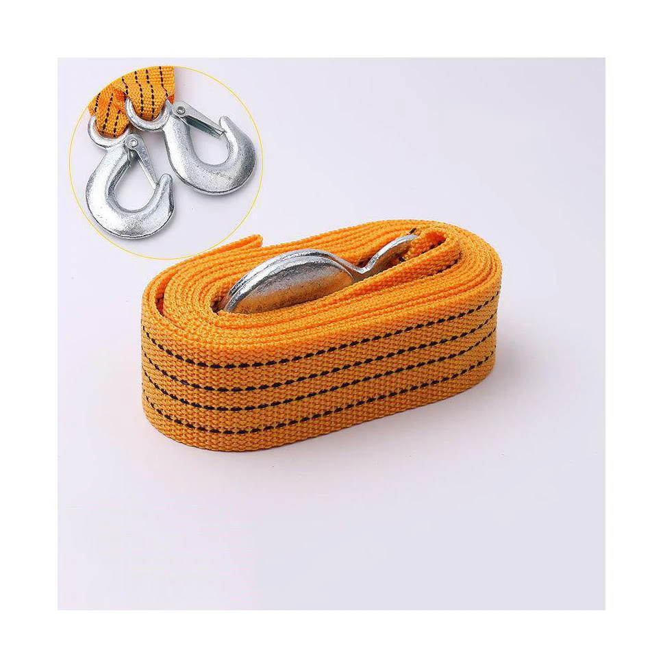 6 Ft 3 Tons Car Tow Dolly Strap Tow Strap Car Cable Towing Decorative Rope With Hooks Emergency Heavy Duty