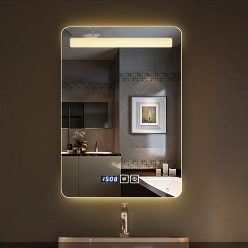 ETL  CE certificate Bathroom LED lighted Smart Mirror, touch screen anti-fog backlight led light bathroom mirror
