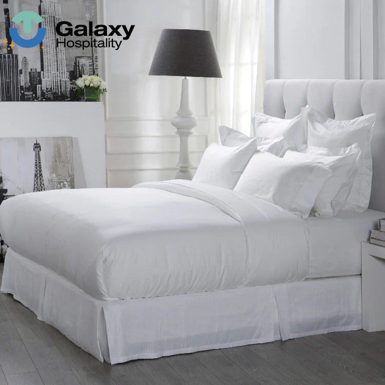 Best Price Free Sample Queen Organic Cotton White Percale Bed Sheet Set Hotel