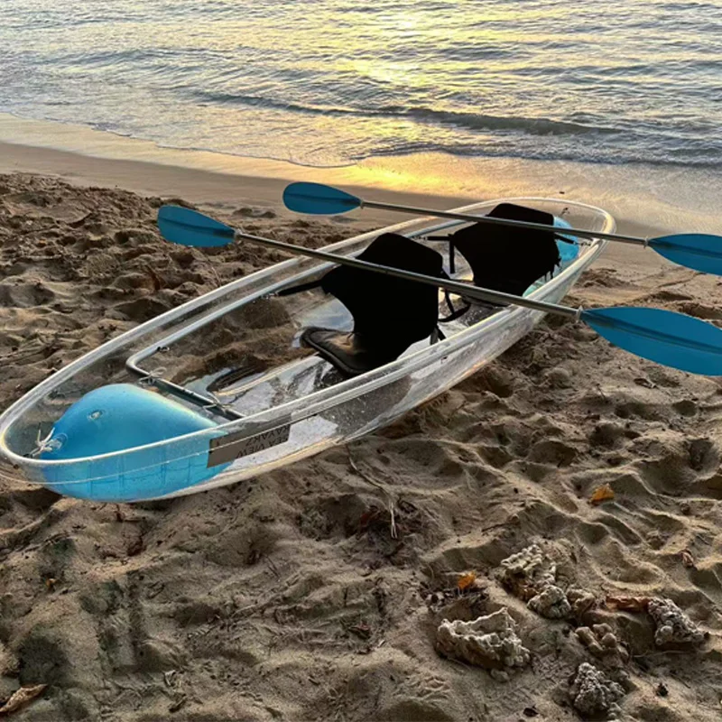 PC Transparent Boat Double Internet Celebrity Glass Boat Pool Transparent Boat Water Park Play Rowing