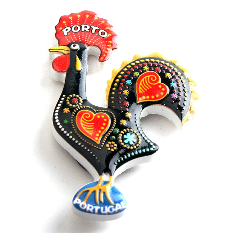 Portugal Rooster Good Luck Souvenir Fridge Magnet Black Cock Refrigerator Magnet