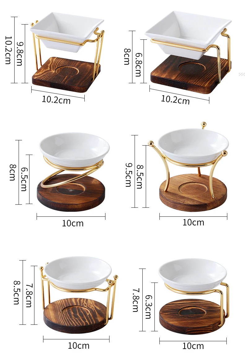 Wholesale Ceramic Wax Candle Warmer Oil Burner, Essential Oil Tealight Candle Melt Holder Incense Burner With White Ceramic Tray