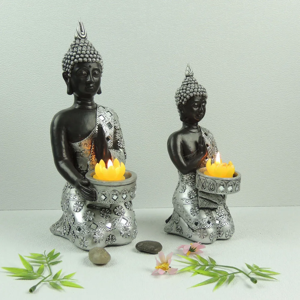 High quality religious handicraft thai buddha silver color painting