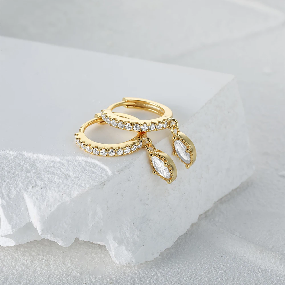 Silver Ice  Zircon Tassel Gold Diamond Chandelier Rhinestone Bohemian Design Unique 925 Women Moon Fashion Drop Earrings