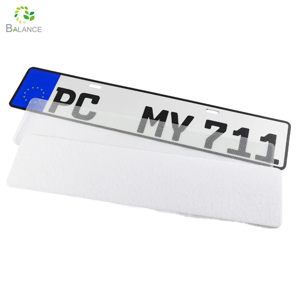 European License Plate Sticker Custom Car Number Plate Holder For Car Hook Loop Fastener