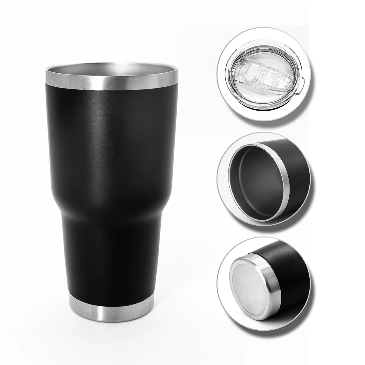 30oz Stainless Steel Cups Insulated Vacuum Tumbler Glasses With Straw And Lids