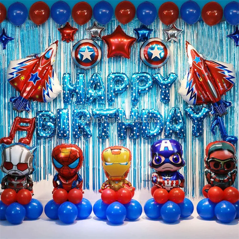 Nice Superhero Birthday Party Mylar Foil Balloon Super Hero Birthday Party Supplies Decorations For Your Kids Theme Party