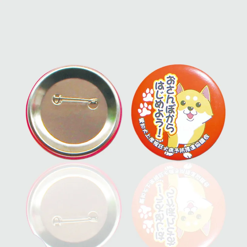 Round Pin Badge Button Badge Tin Material Blank 44mm Metal Printed Mesh Tinplate Star Shape Button Badges