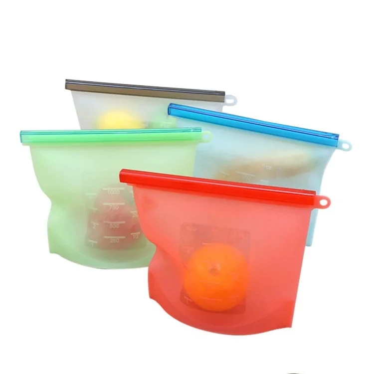 Airtight seal silicone food storage pouch silicone zip bag