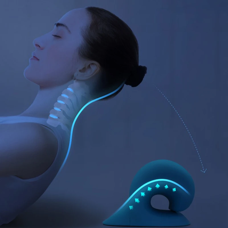 Cervical Spine Stretch Gravity Muscle Relaxation Traction Neck Stretcher Shoulder Massage Pillow Relieve Pain Spine Correction