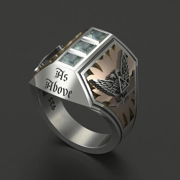 Caoshi оптовое Обручальное кольцо в стиле хип-хоп ювелирные изделия с серебряным покрытием Винтаж серебро Орел Кольца с кристаллами для мужчин ювелирные изделия