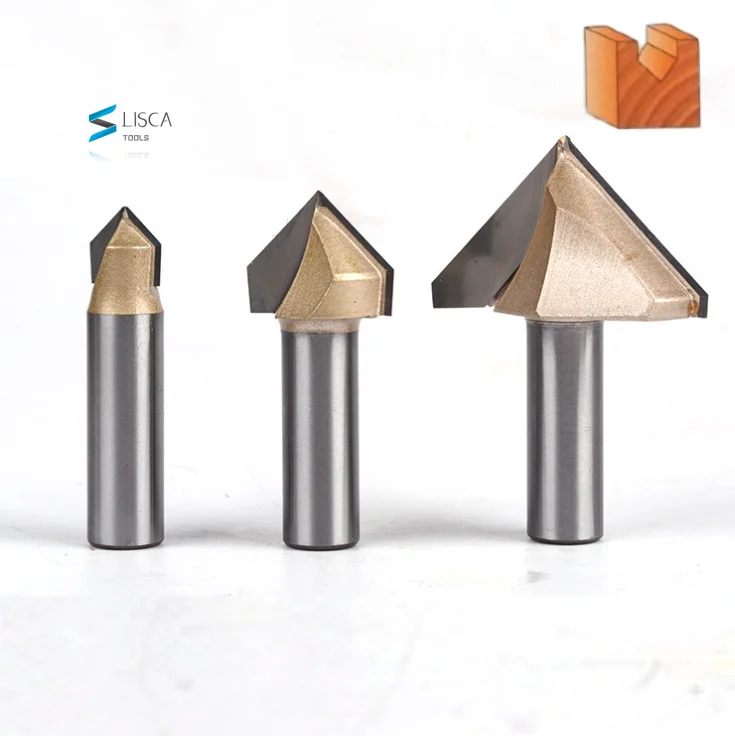 Tideway Professional Grade 1/2 1/4 shank V Type Bevel 90 degree Trimming Engraving Chamfer Router Bit