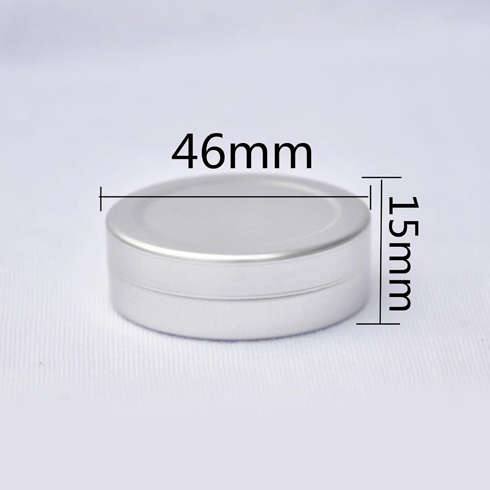 Comfrey Ointment Oil Aluminum Box 15G ML 46*15mm Round Cosmetic cans for candles silver tins with screw lid