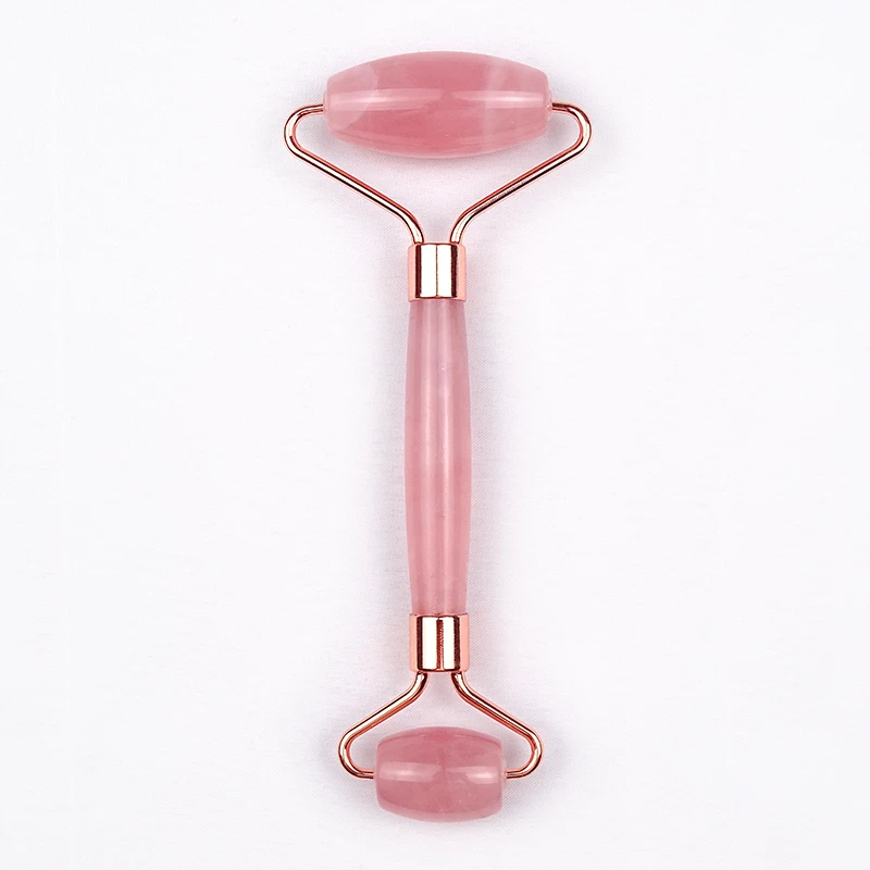 Customized OEM Brand Skincare Tools Natural Jade Stone Rose Quartz Facial Jade Roller