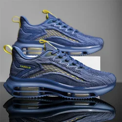 Trendy cushion air cushion sole breathable flying woven fashion running men sports shoes
