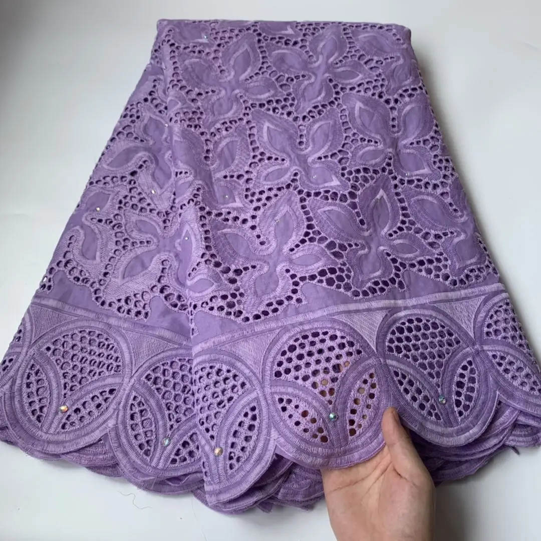 
New design 100% Cotton african lace fabric in swiss For Making Clothes 