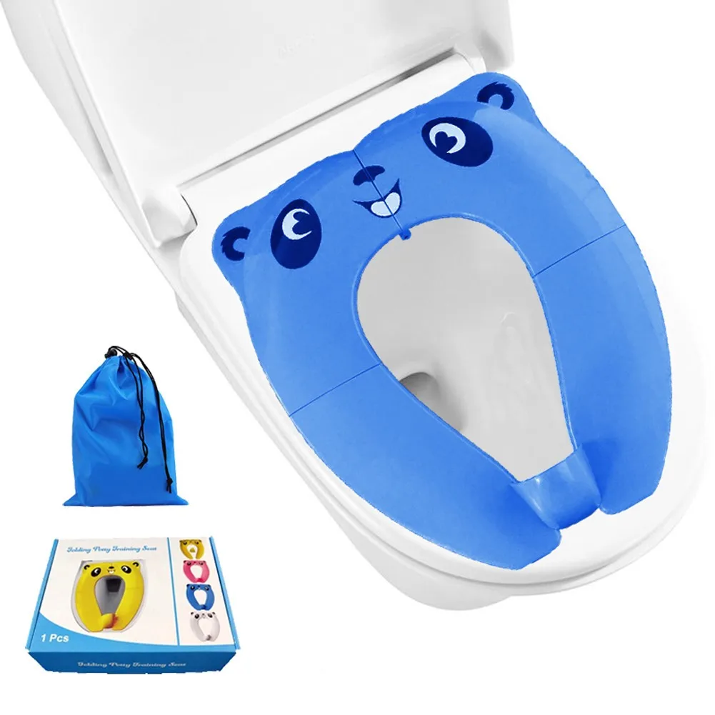 Factory direct baby potty training seat for toddler folding portable travel toilet seat cover for kids multi color custom design