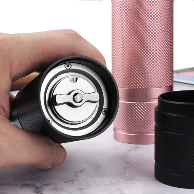 Online Hot Sale Minimalist style Portable Manual Small Coffee Grinder with walnut handle