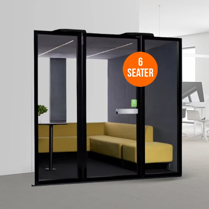 Manufacturer Portable Mobile Office Phone Booth C POD 2400 x 2400 2280mm 6 Seater Private Meeting Pod for Home Office Bedroom