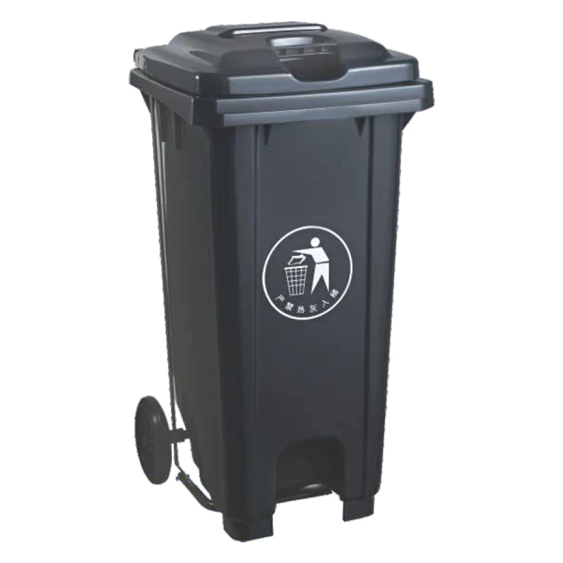 Factory 100L 120L 240L customized plastic step on waste container recycle waste bin with wheels