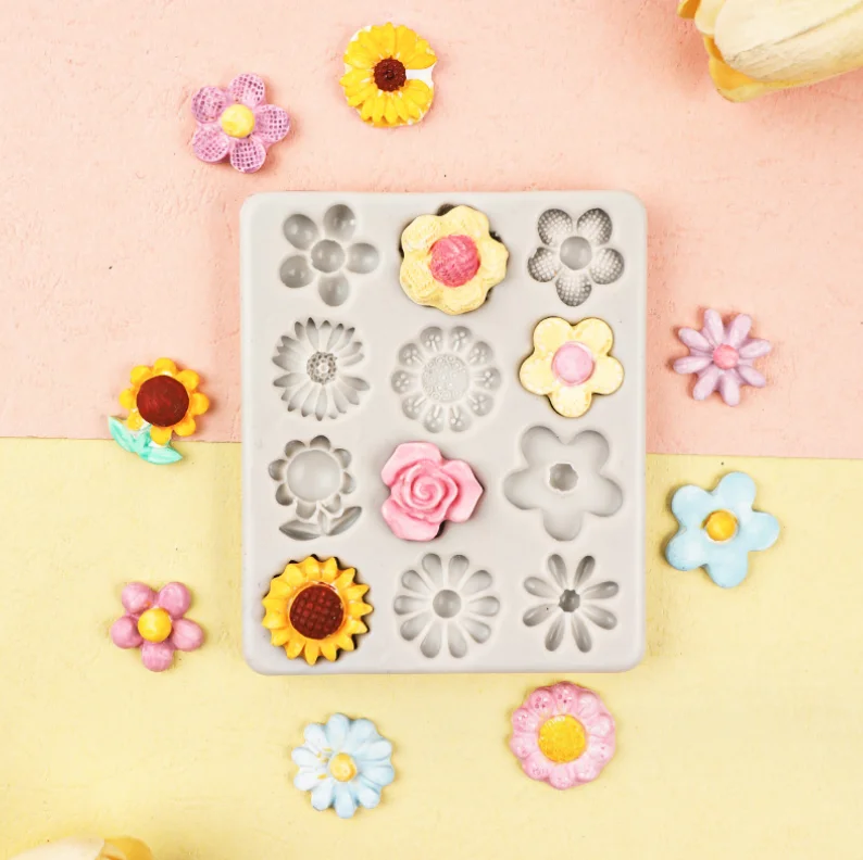 New baking tool rose Daisy flower molding fondant silicone mold DIY Floret chocolate candy silicone mold