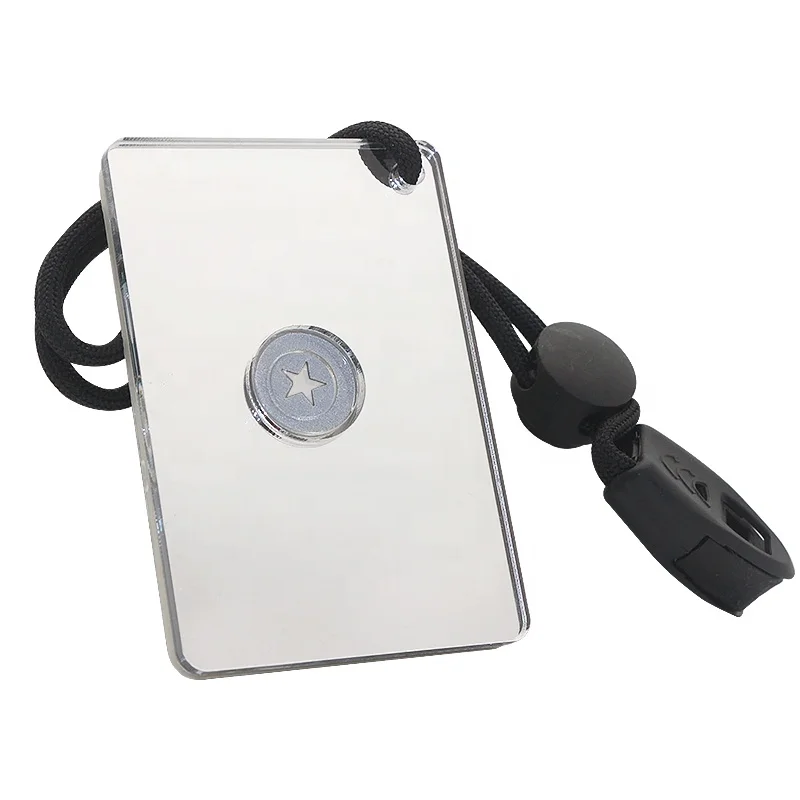 Outdoor EDC Tools Survival Emergency Super Rescue Signal Mirror with Paracord Lanyard Whistle