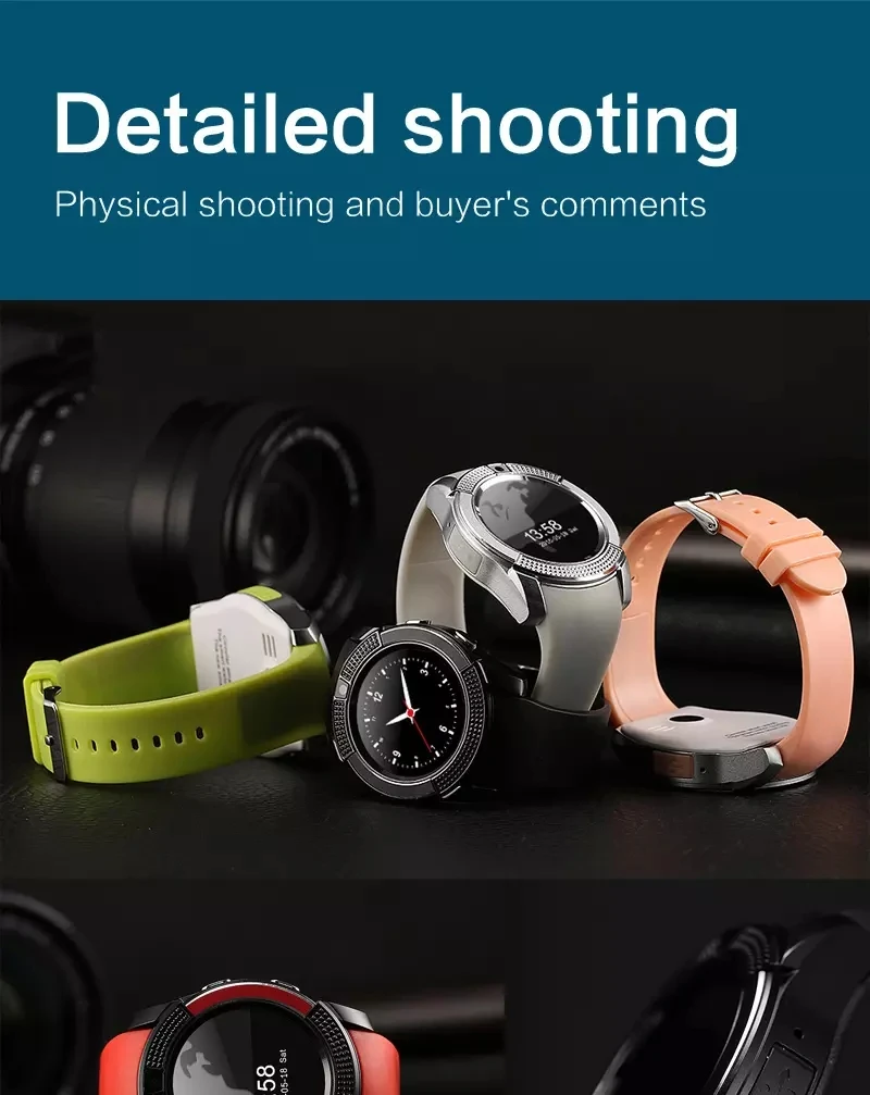 New Music Player Smart Watch Men V8 Sim Card Wrist Watch Rounded Answer Call Dial Call Smartwatch