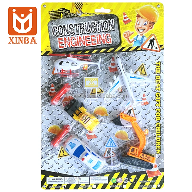 Новинка, детская игрушка, 9 шт., инженерный автомобиль, строительные автомобили, самолет, инженерный инструмент, набор игрушек