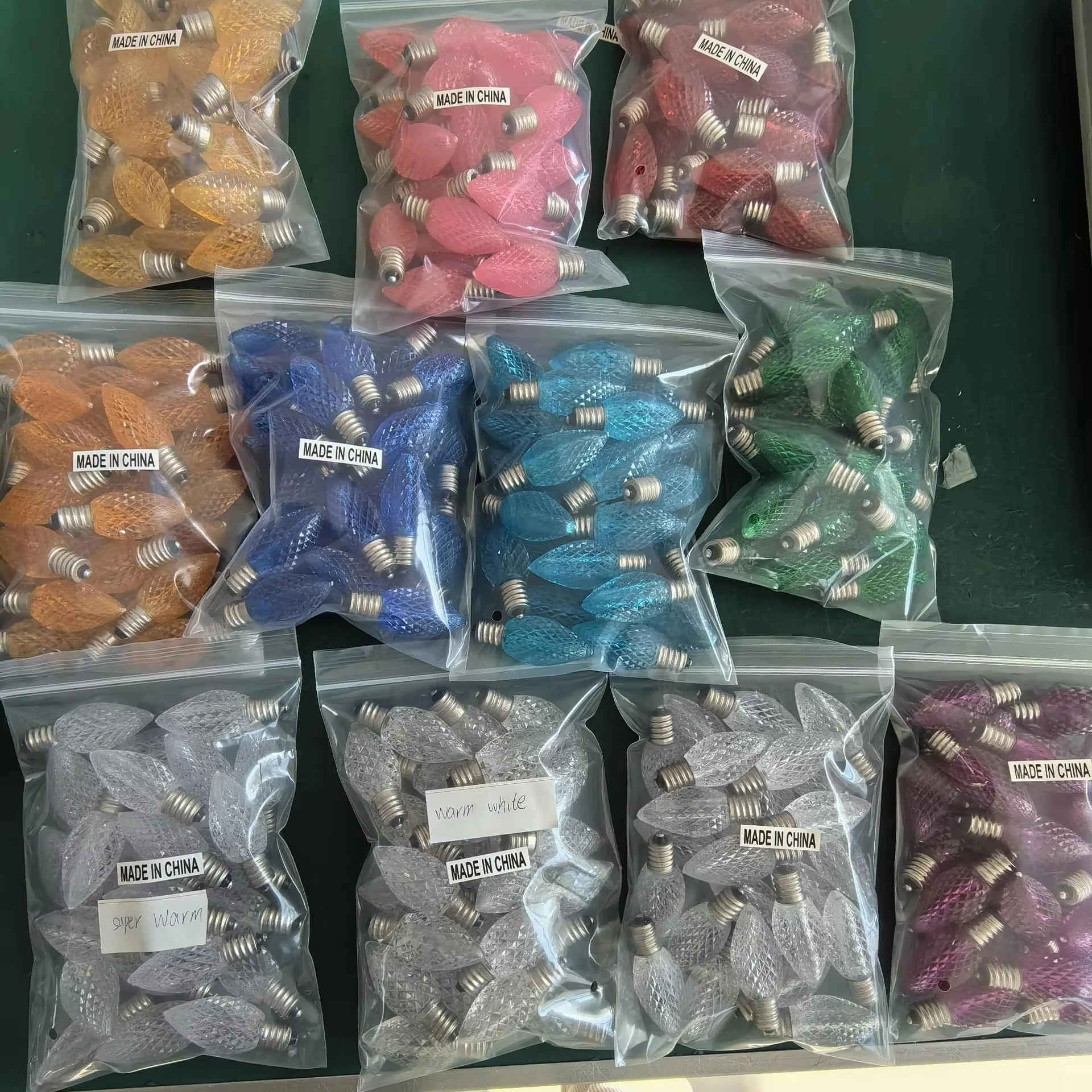 Wxneon Samples C7 C9 Strawberry Led Bulbs 5mm Mini String Christmas Lights Magnetic Clips Ground Stakes All Accessories