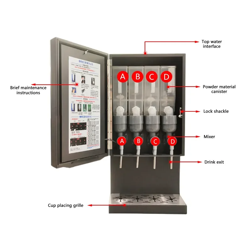 3 Hot Flavors Instant Commercial Use Milk Tea Vending Machine