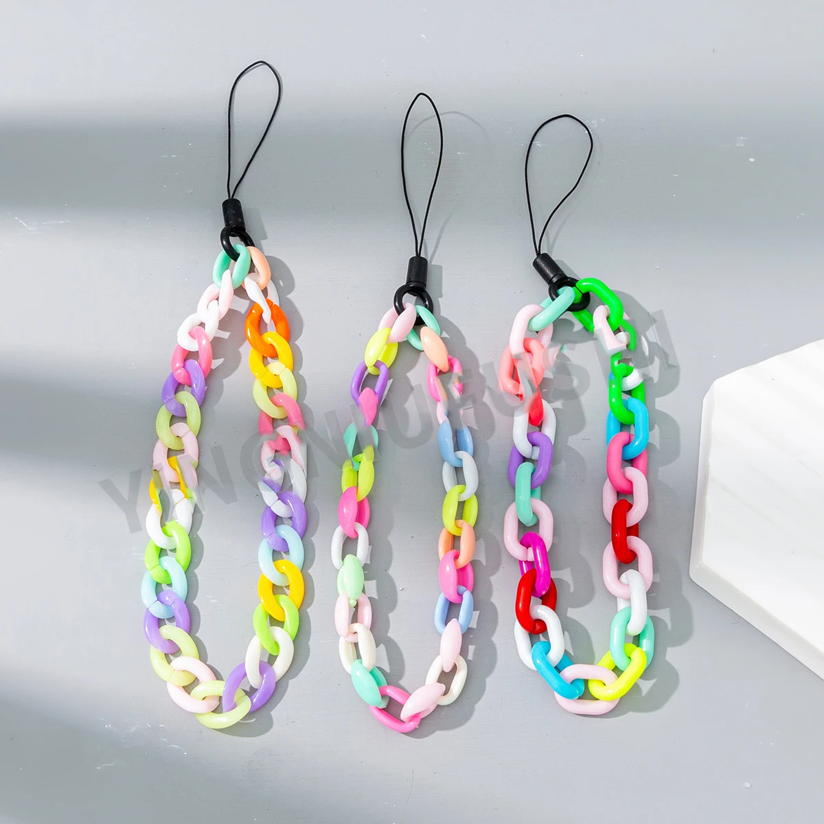 European and American new INS color mobile phone chain acrylic bag hanging accessories mobile phone case accessories