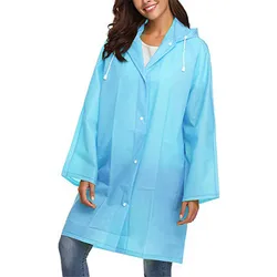 2021 Reusable Transparent Portable Long Woman Girl Lady Folding Stylish Rain Coat