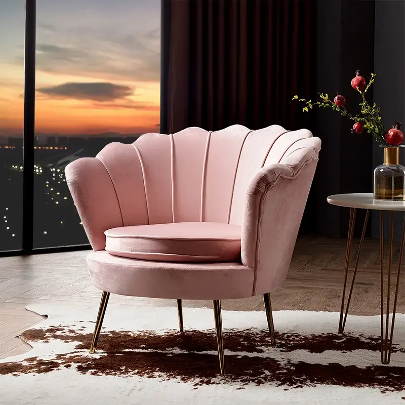 Home Furniture Relax Velvet Fabric Sofa Living Room Chair