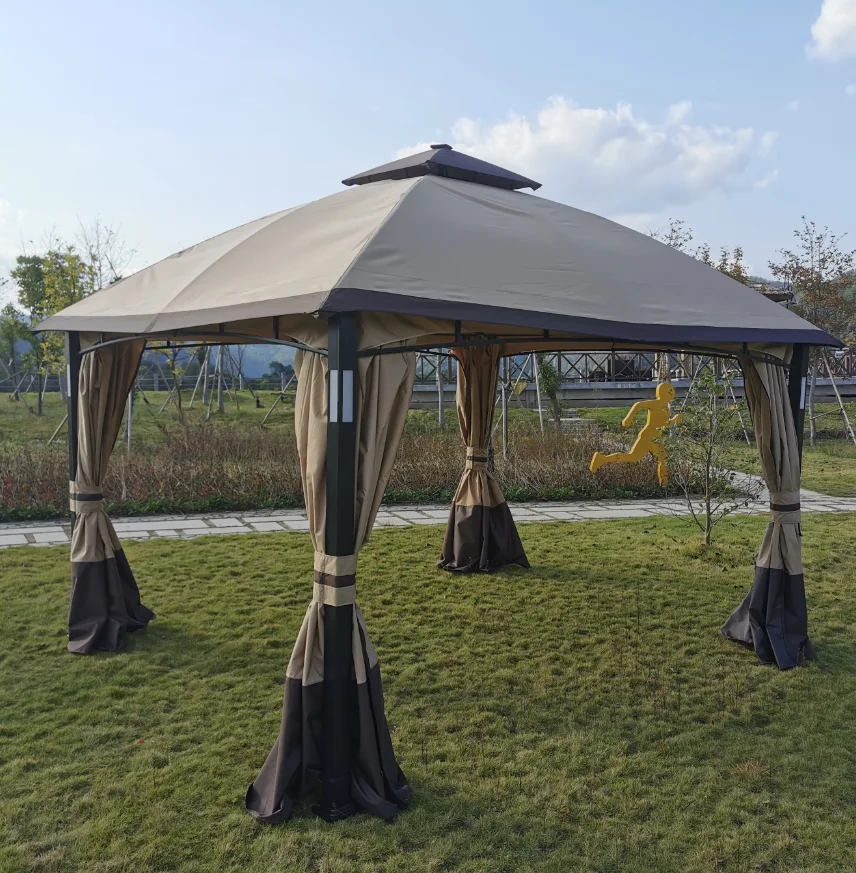 Foldable hot sale customized permanent aluminum patio outdoor gazebo with mosquito net