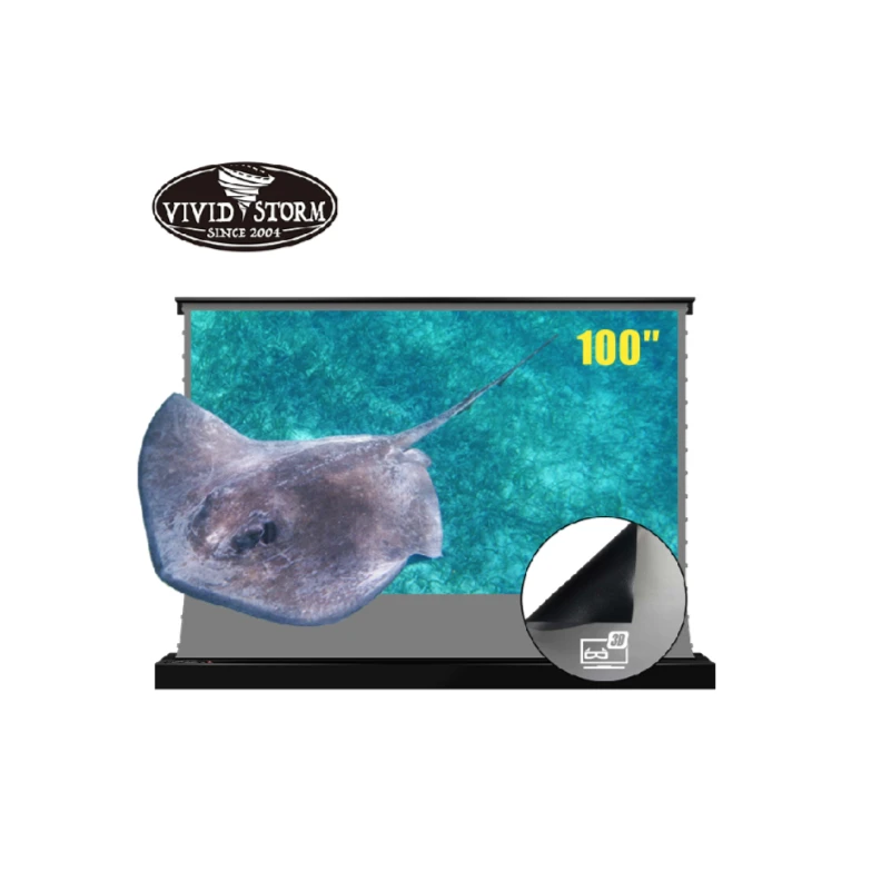 Vividstorm 100 inch ALR rollable screen with CineGrey 3D long focus ALR 1.2 gain screen material for long throw projector