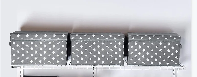 Decorative Storage Boxes with Double Open Lid and Handles, Extra Large Bins For Storage, Gray