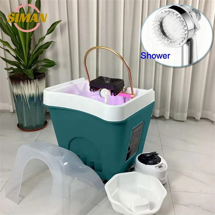 Siman portable shampoo bowl with water tank no plumbing with steamer high quality hot sale factory price head spa beauty salon