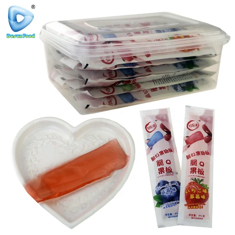 China wholesale halal colorful assorted sweet fruit jelly stick in box