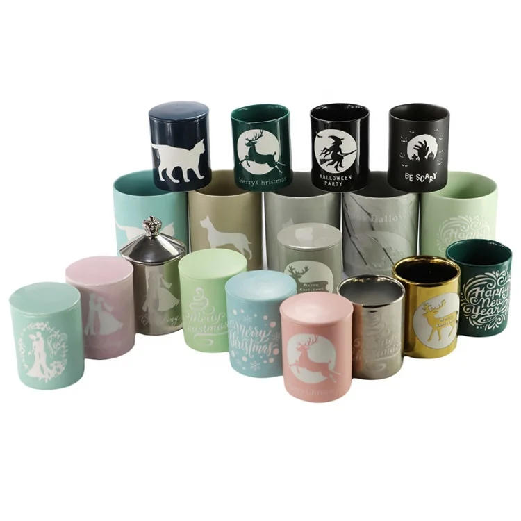 Custom scented organic candle soy wax candle in jar wholesale candle diffuser gift set in bulk