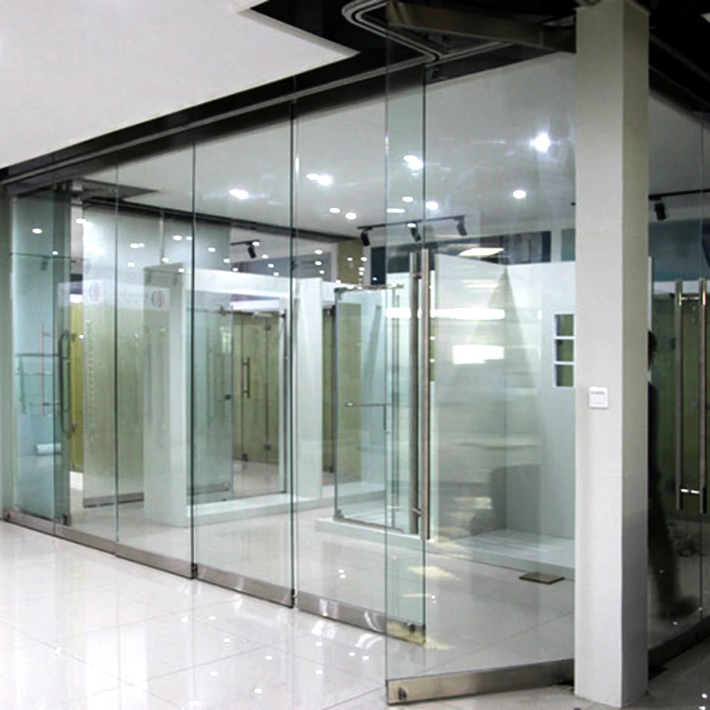 Egood office glass partition wall  aluminum exterior silding folding door