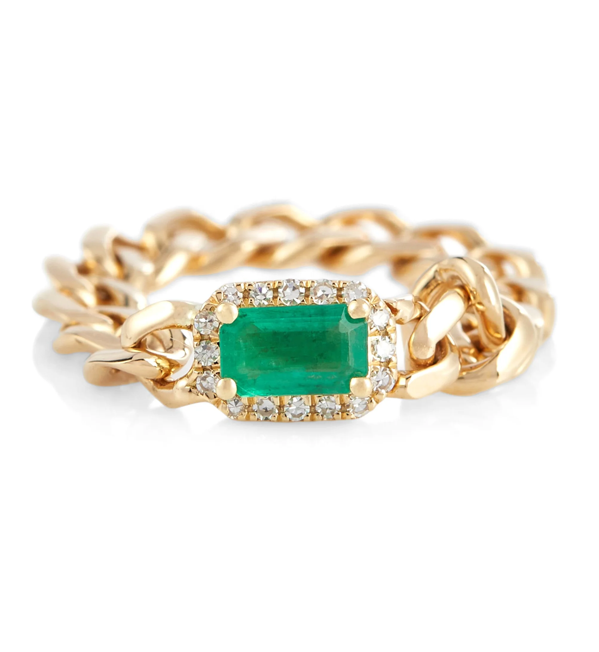 Milskye perfect jewelry for women fashion fine 925 silver 18k gold baby link diamonds emerald rings