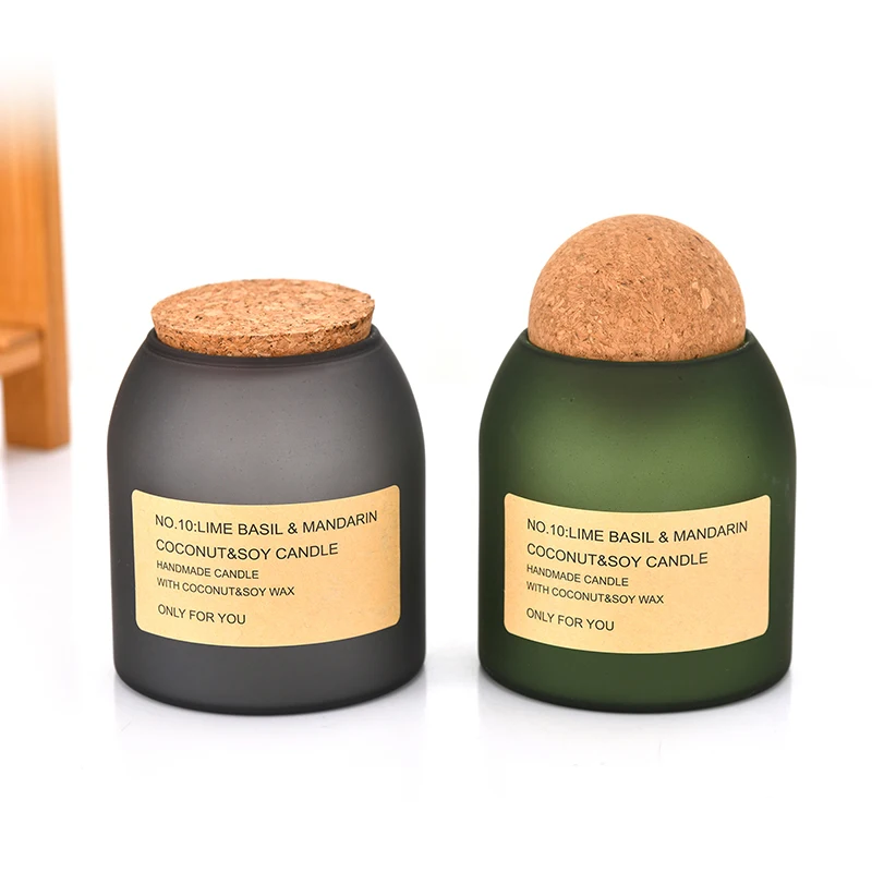 Luxury Heat-resistant 13oz 15oz High Borosilicate Material Empty Glass Candle Jars with Cork Lid