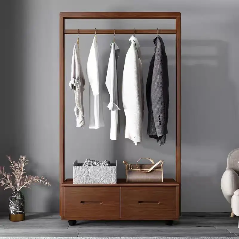 Customizable 2/3/4 multi-door solid wood wardrobe home bedroom floor wooden storage cabinet wardrobe
